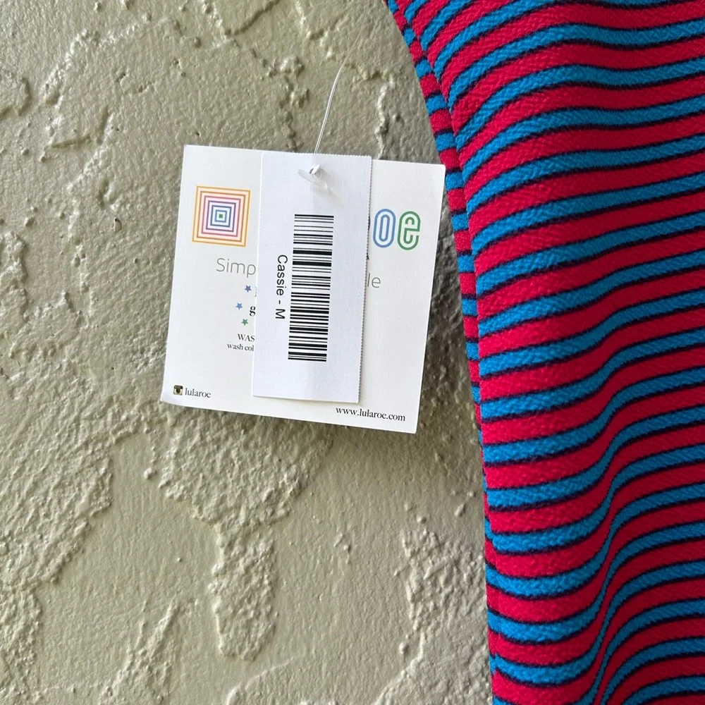 Red & Blue stripped LulaRoe Skirt - Picture 3 of 3